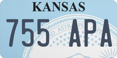 KS license plate 755APA