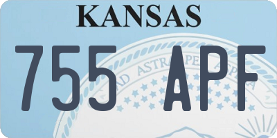 KS license plate 755APF