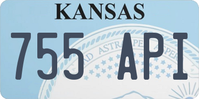 KS license plate 755API