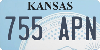 KS license plate 755APN