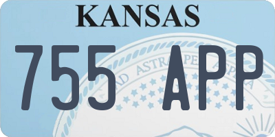 KS license plate 755APP