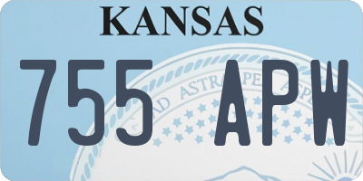 KS license plate 755APW
