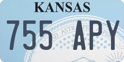 KS license plate 755APY