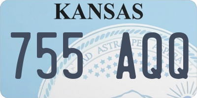 KS license plate 755AQQ