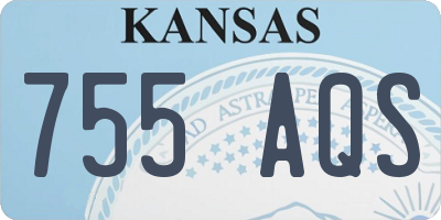 KS license plate 755AQS