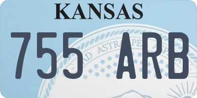 KS license plate 755ARB