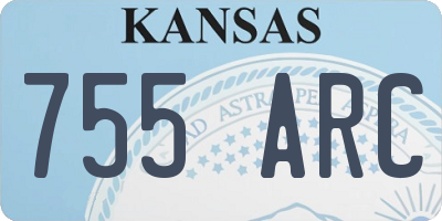 KS license plate 755ARC