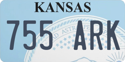 KS license plate 755ARK