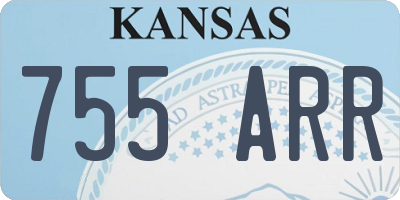 KS license plate 755ARR