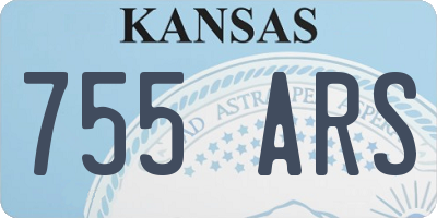 KS license plate 755ARS