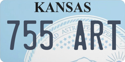 KS license plate 755ART