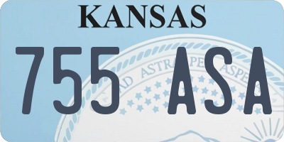 KS license plate 755ASA