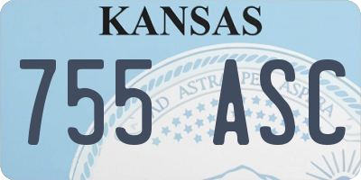 KS license plate 755ASC