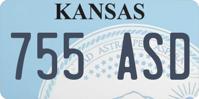 KS license plate 755ASD