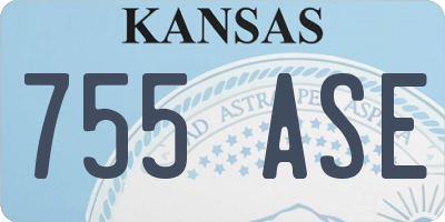 KS license plate 755ASE