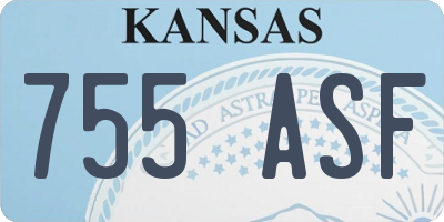 KS license plate 755ASF