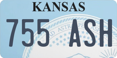 KS license plate 755ASH