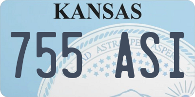 KS license plate 755ASI