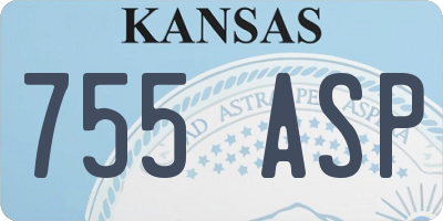 KS license plate 755ASP