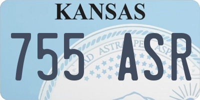 KS license plate 755ASR