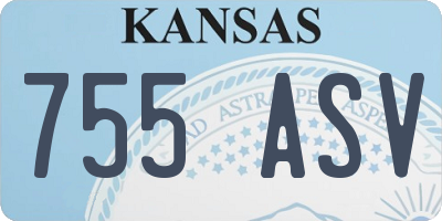 KS license plate 755ASV