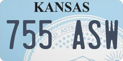 KS license plate 755ASW