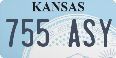 KS license plate 755ASY