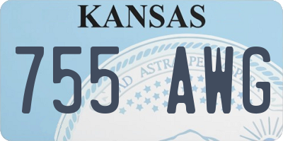 KS license plate 755AWG