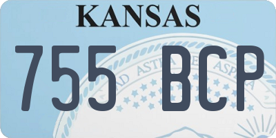KS license plate 755BCP