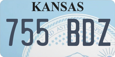 KS license plate 755BDZ