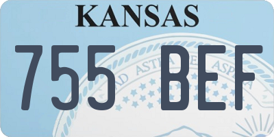 KS license plate 755BEF