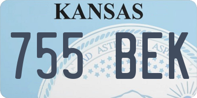 KS license plate 755BEK