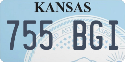 KS license plate 755BGI