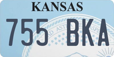 KS license plate 755BKA