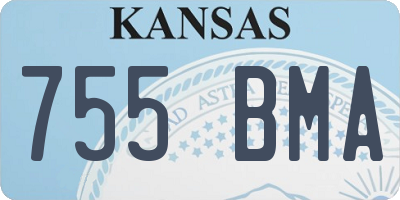KS license plate 755BMA