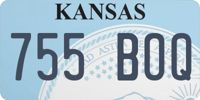 KS license plate 755BOQ