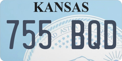 KS license plate 755BQD