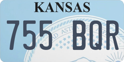 KS license plate 755BQR