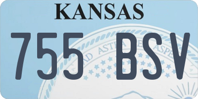 KS license plate 755BSV