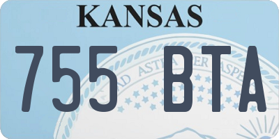 KS license plate 755BTA