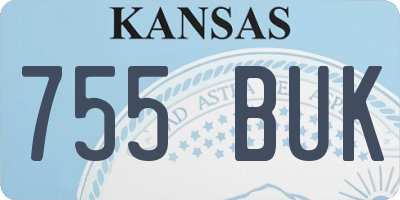 KS license plate 755BUK