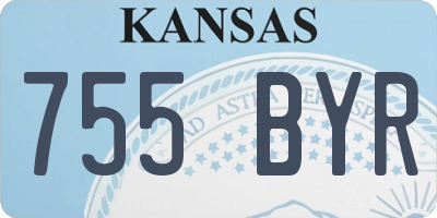 KS license plate 755BYR
