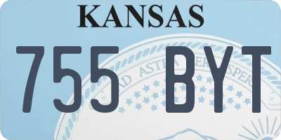 KS license plate 755BYT