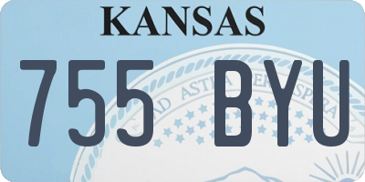 KS license plate 755BYU