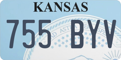 KS license plate 755BYV