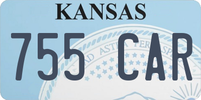 KS license plate 755CAR