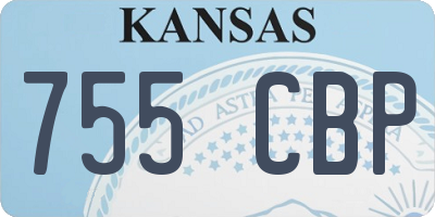 KS license plate 755CBP