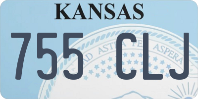 KS license plate 755CLJ