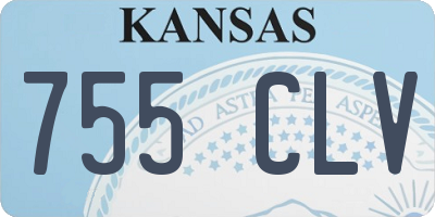 KS license plate 755CLV
