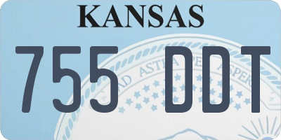 KS license plate 755DDT